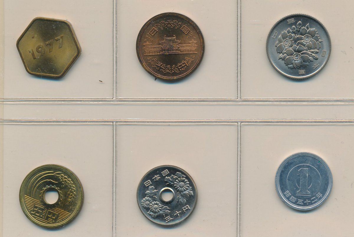 1977, Japan, yen, møntsæt, 0849 Japan samlerforum